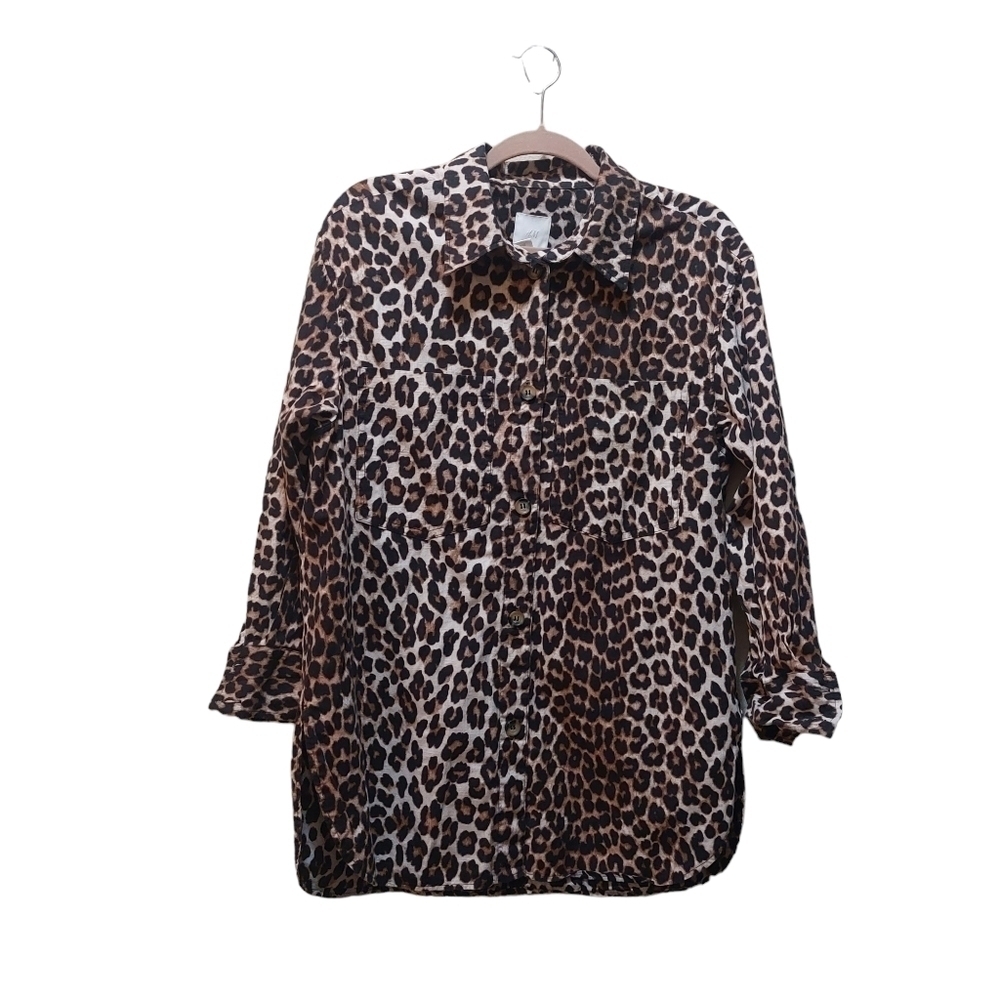 H&M Ladies Long Sleeve Animal Print Top- size S